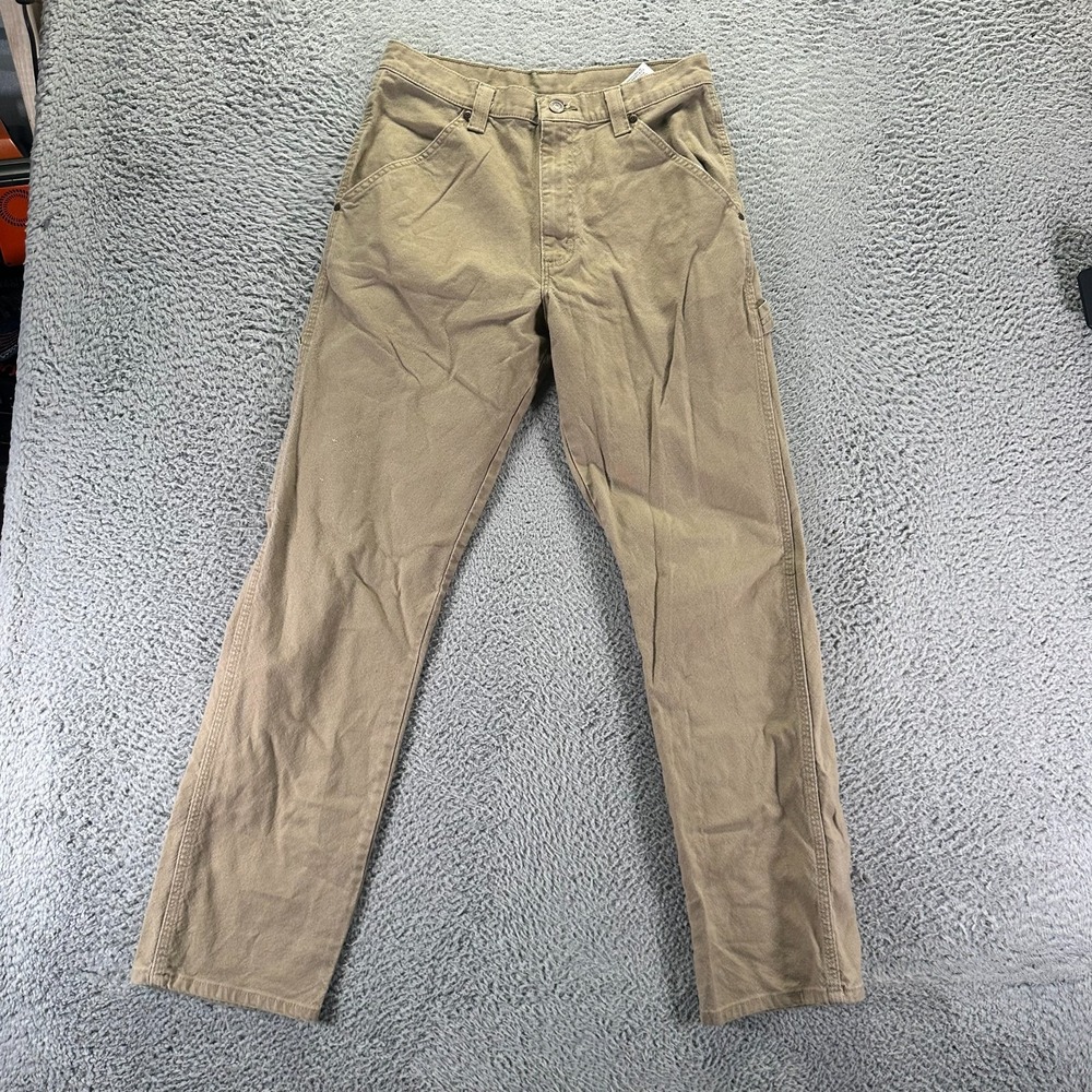 Wrangler Jeans Mens 30x32 Beige Cotton Denim Straight Relaxed Carpenter Workwear
